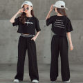 Summer Teen Girls Clothing Sets Children Fashion Letter Tops + Pants 2Pcs Outfits Kids Tracksuit 5 6 7 8 9 10 11 12 13 14 Years.
