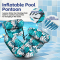Inflatable Plant Pattern Pool Float Chairs for Adults, Floating Water Lounge Hammock. 