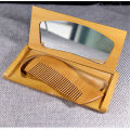 Wood Comb Mirror Box Packing Mushu Folding Mirror Small Wooden Comb Portable Mirror Comb Women Makeup Anti-Static New Brand. 