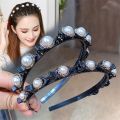 Unisex Alice Pearls Elegant Hairbands Men Women Sports Headband Double Bangs Hairstyle Make Up Hairpins Fashion Hair Accessories.