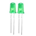 50Pcs- 5Mm Colorful Green Led 5Mm Round Led Light Emitting Diode Basic Green Light Bulbs For Electronics Project Indicator Front Panels Led Light Diy - Rgb Light.
