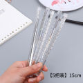 Transparent Plastic Triangle Ruler Student Stationery 15cm Ruler Simple Style Three-Dimensional Mitsubishi Ruler a Scale. 