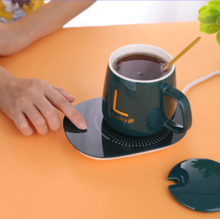 Coffee Cup Warmer, Smart Thermostat Coaster 55 Degree Heating Automatic Thermostat Cup