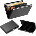 Metal Card Holder Wallet,Ultra Thin Stainless Steel Metal Wallets RFID Blocking Credit Card Wallet Holder, Black and Silver.