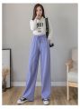 IELGY wide leg pants women's loose high waist straight mopping sports casual pants. 