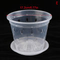 1Pc Flowerpot With Tray Planter Drainage Pots With Holes Transparent Orchid Pots Mystic. 