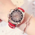 Watch Women Rhinestone Watches Ladies Watch Leather Big Dial Bracelet Women Wrist Watch Crystal Relogio Feminino Clock.