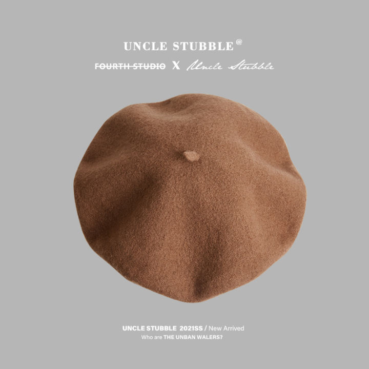Korea%20Dongdaemun%20camel%20hat%20women's%20coffee%20soft%20top%20baseball%20cap%20cap%20men's%20brown%20knit%20hat%20beret%20-%20Image%208