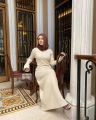 Elegant Ribbed Knitted Long Dress Women Casual O-neck Short Sleeve Bodycon Dresses 2023 Autumn Ladies Pleated A-line Maxi Robe.