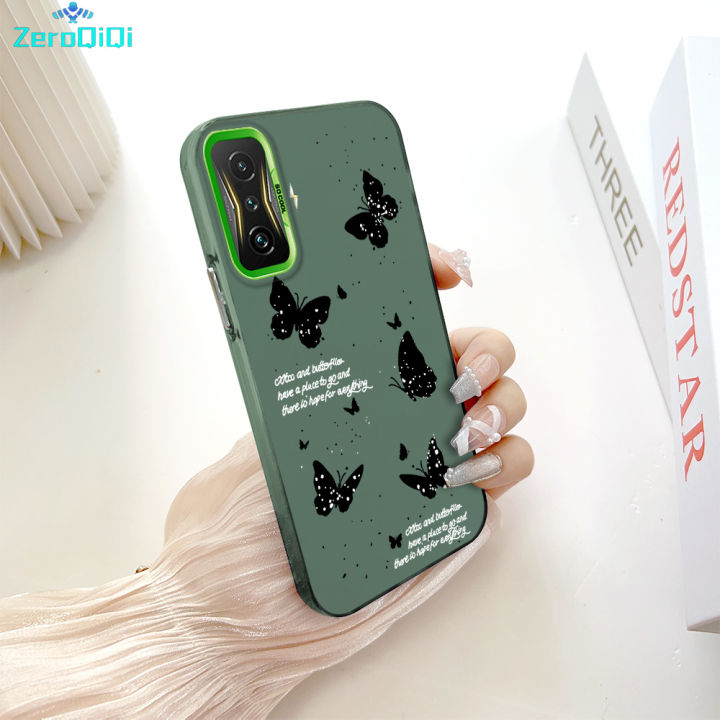 ZeroQiQi for Redmi K50 Gaming Xiaomi Poco F4 GT Back Cover Black Butterfly Creative Contrast Color Hard Phone Case for Boy Girl