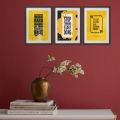 3 pcs motivational quote photo frame set for wall decor. 