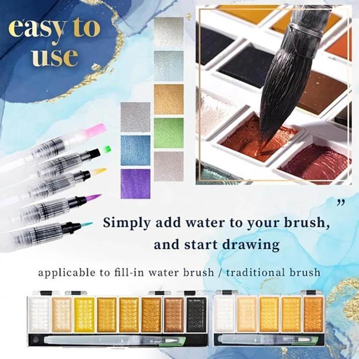 Superior%20Water%20color%20cake%20Paint%20set%20-%208%20Metallic%20,%20pearl%20With%20Brush%20set%20-%20Image%204