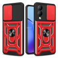 Quiberk for Vivo Y17s Phone Case Slide Camera Cover Magnetic Kickstand Hard Shockproof Armor Back Casing. 