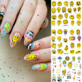 12 patterns Trippy Smile Face Nails Water Decals Mushroom Slider Decals Trippy Nail Art Rainbow Transfer Sticker Decals Eyes.