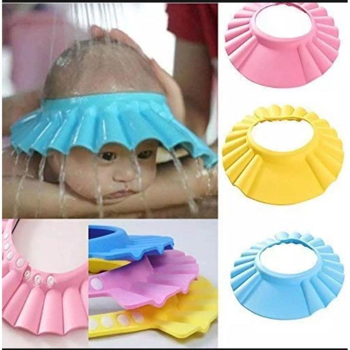 1 Piece Baby Shower Cap Bath Caps With Ear Protection Adjustable Soft Shampoo Bathing Cap...