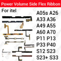 Itel A05s A26 A33 A36 A49 A55 A60 A70 P11 P13 P33 P40 S12 S23 S23+ S33 Power on / off Switch Button Side Volume Up Down Buttons Flex Cable Replacement Parts.