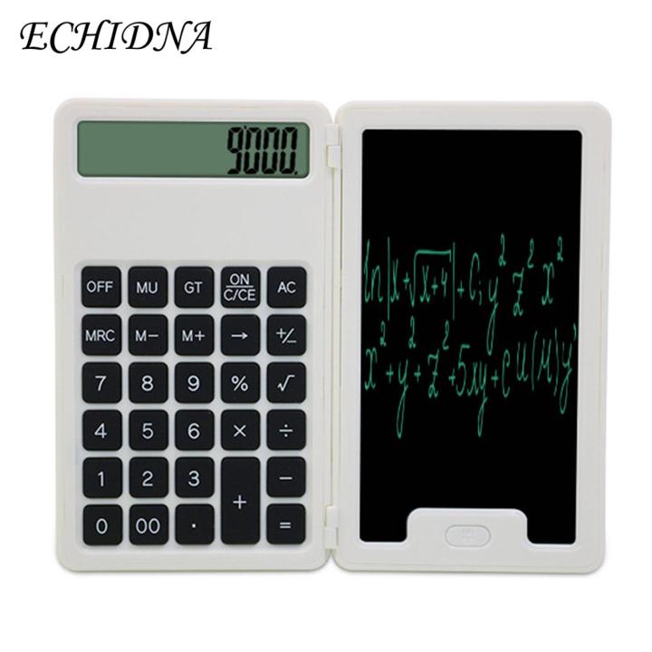 Dual Function Calculator Smart Desk Calculator with Large 12-digit Display Notepad Rechargeable Battery Powered Ideal for Math Calculator Notepad