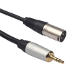 3.5mm Stereo Jack Plug Audio Cable 3.5mm Stereo Jack Plug to 3 Pin XLR Male Microphone Audio Cable Cord Adapter 0.3M. 