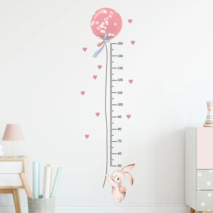 Balloon%20Rabbit%20Wall%20Stickers%20For%20Baby%20Girls%20Room%20Kids%20Room%20Height%20Ruller%20Grow%20Up%20Chart%20Height%20Measurement%20Wall%20Decals%20-%20Image%202