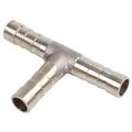 8mm T Shape Air Gas Fuel Water Gasoline Hose Joiner Pipe Connector - brass tone. 