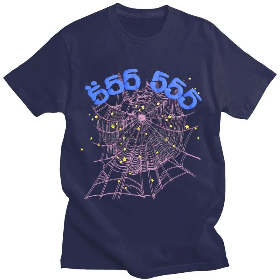 Vintage Printing Sp5der 555555 Angel Number T Shirt Men