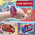 Marvel Spiderman Children Watches Boys Captain Iron Man Electronic Digital Clock Student 3D Projection Kids Watch with Car Toy. 
