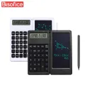 Foldable Calculator 6 Inch LCD Writing Tablet Digital Drawing Pad 12 Digits Display with Stylus Pen Erase Button Lock Function. 
