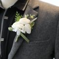 Wedding Boutonniere 3 Rose Bouquet Chest Brooch For Suit Lapel Fashion Accessories (1PS). 