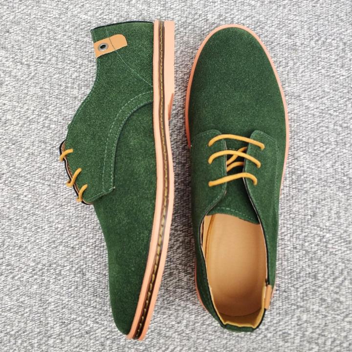 2021 Spring Suede Leather Men Shoes Oxford Casual Shoes Classic Sneakers Comfortable Footwear Dress Shoes Large Size Flats New