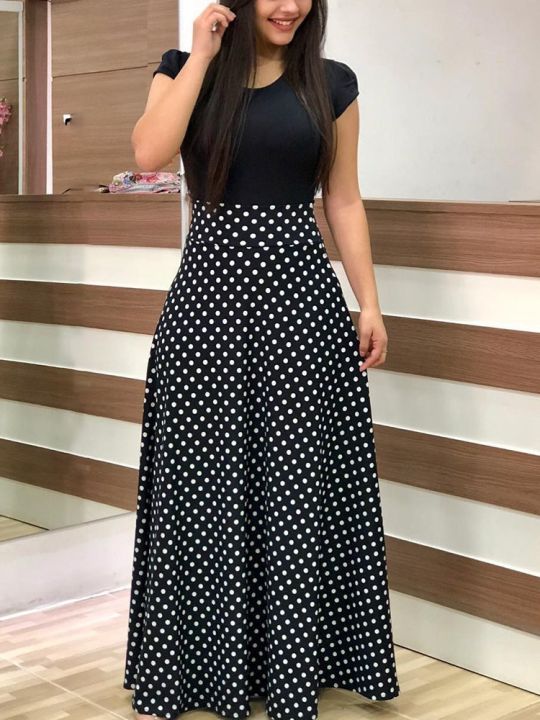2019%20Hot%20Selling%20Hot%20Edition%20European%20and%20American%20Style%20Flower%20Print%20Dress%20Long%20Skirt%20Women's%2020%20Same-day%20Shipping%20S-5XL%20-%20Image%202