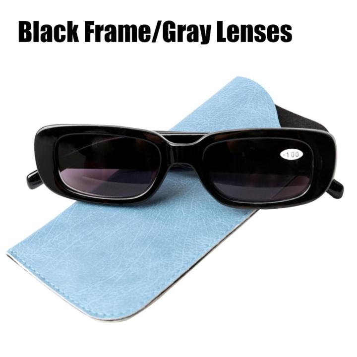 SOOLALA Anti Blue Light Blocking Reading Glasses Women Eyeglasses Frame Small Rectangle Gray Tea Lens Sunglasses Reading Glasses