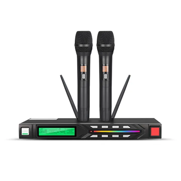 Professional Wireless Microphone Set Mic UHF Long Range Dual Antenna ...