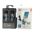 K9 Wireless Dual Microphone Professional Lapel Lavalier Microphone Remove Noise type c port.