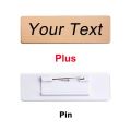 6*2/7*2CM Engrave Your Logo Text Plate Customize Badge Personalize Brooch Pin Double Sided Tape Magnet ID Door Mail Box Name Tag.