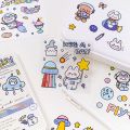 100Pcs Stickers Anime Figure Pattern Decorative PET Cartoon Character Decals for Scrapbook. 
