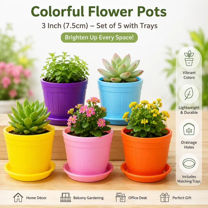 Colorful%20Flower%20Pots%203%20Inchi(7.5cm)%205%20pcs%20with%20nice%20tray%20-%20Image%202
