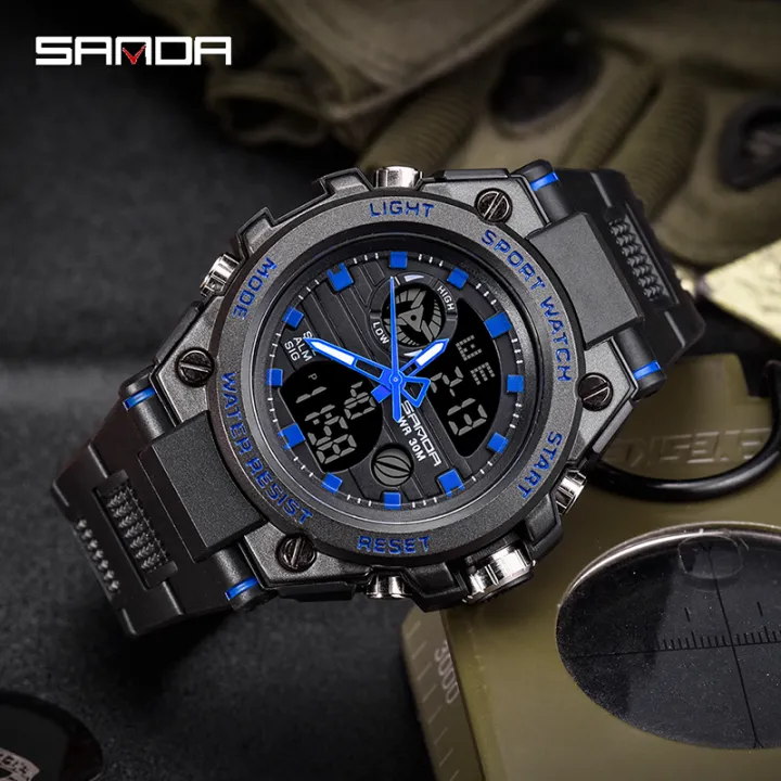 Sanda%20Men's%20Watches%20Sports%20Military%2050M%20Waterproof%20Digital%20Wristwatch%20for%20Male%20Clock%20Stopwatch%20Relogio%20Masculino%20739%20-%20Image%203