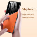 Lenuo For Huawei P30 Pro Case Leather Texture Car Magnetic Holder Back Cover Soft Silicon Frame Shockproof Casing. 