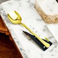 Elegant 10 Inch Curry Serving Spoon - Golden Finish, Stainless Steel, Non-Magnetic, Mirror Polish, Ideal for Cooking and Serving. 