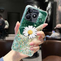 For Realme Note 50 4G Case Glitter Bling Soft Stars Moon Sequins Chrysanthemum Flowers Folding Bracket Transparent Silicone For Realme Note 50 Back Cover.
