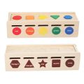 Preschool enlightenment early education shape color matching classification coin box baby puzzle board game building block wooden toys.