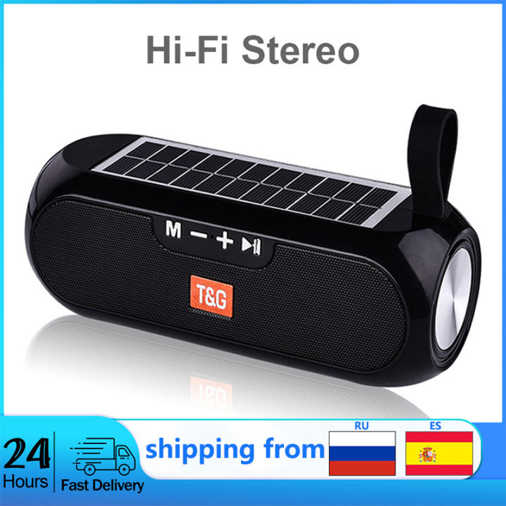 TG182 10W 1200mAh Speakers Wireless Solar Power Portable Outdoor HIFI Column Loudspeaker Waterproof Micro SD TF Card Mp3 Players