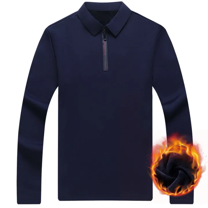 Fall%20and%20Winter%20Fleece%20Long%20Sleeve%20T-Shirt%20Men's%20Business%20Casual%20Roll-Neck%20Men's%20Polo%20Shirt%20Half-Zip%20Underwear%20Base%20Layer%20-%20Image%205