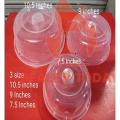 3 Pieces MICROWAVE 3 Size FOOD COVER / Plate Cover Splatter Guard Non Stick Plastic Clear Dish Lid.