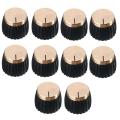 ZOROOM 10Pcs Guitar AMP Amplifier Knobs Push-on Black+Gold Cap for Marshall Amplifier.