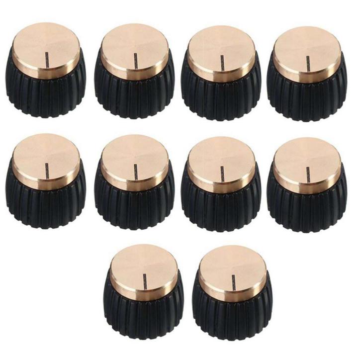 ZOROOM 10Pcs Guitar AMP Amplifier Knobs Push-on Black+Gold Cap for Marshall Amplifier