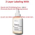 Glycolic Acid 7% Exfoliating Toner-240ML, (Double Layer Labelling) (Previously Glycolic Acid 7% Toning Solution). 