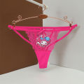 Cute Couple Underwear Hello Kitty Women Thong Ultra Thin Thin Thin Belt with Hollowed Out Lace Men Square Corner Pants Girl. 