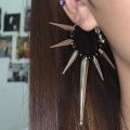 Unisex Personalized Punk Style Thorns Stud Earrings Hip Hop Metal Geometric Spikes Rivets Earrings Jewelry Accessories. 