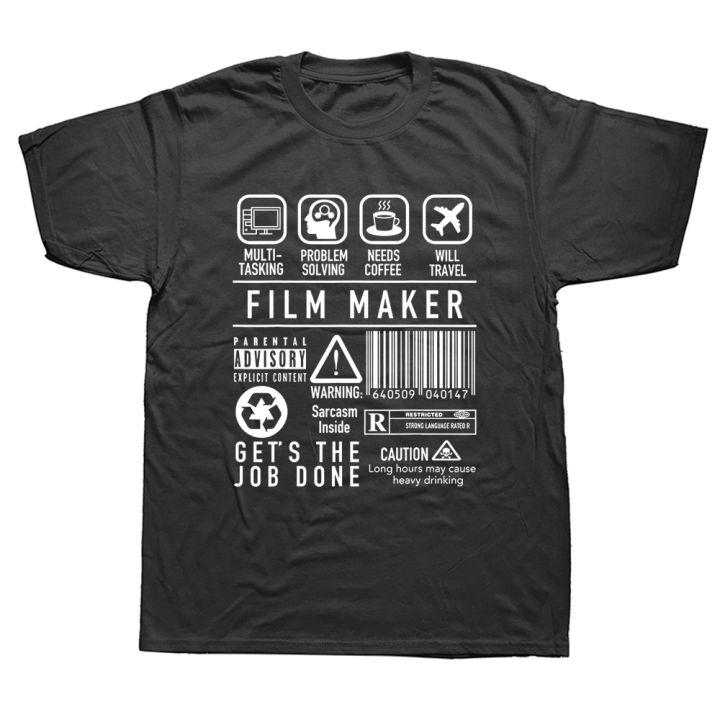 Funny Film Maker T Shirts Graphic Cotton Streetwear Short Sleeve Birthday Gifts Movie Director Filming Filmmaker T-shirt Men